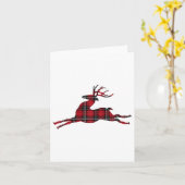 Green Red Buffalo Kariert Deer Reindeer Head Chris Karte (Gelbe Blume)