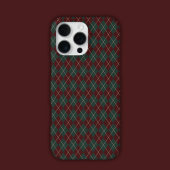 Green & Red Burgundy Argyle Christmas Holiday iPhone Hülle