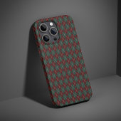 Green & Red Burgundy Argyle Christmas Holiday iPhone Hülle