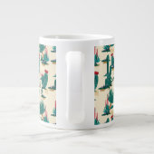 Green & Red Cactus Pattern Jumbo-Tasse (Rückseite)