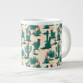 Green & Red Cactus Pattern Jumbo-Tasse (Vorderseite Rechts)