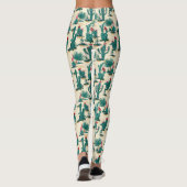 Green & Red Cactus Pattern Leggings (Rückseite)