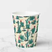 Green & Red Cactus Pattern Pappbecher (Links)
