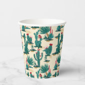 Green & Red Cactus Pattern Pappbecher (Vorderseite)