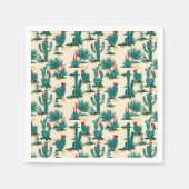 Green & Red Cactus Pattern Serviette (Vorderseite)
