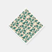 Green & Red Cactus Pattern Serviette (Ecke)