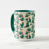 Green & Red Cactus Pattern Tasse (Vorderseite Links)