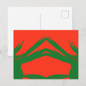 ~ Green Red Christmas Fraktal Design ~ Postkarte (Vorne/Hinten)
