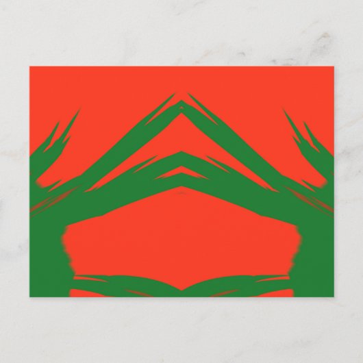 ~ Green Red Christmas Fraktal Design ~ Postkarte (Vorderseite)