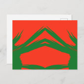 ~ Green Red Christmas Fraktal Design ~ Postkarte (Vorne/Hinten)