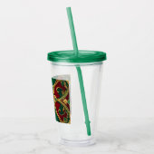Green Red Christmas Holiday Acrylic Tumbler Acryltrinkbecher (Links)