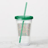Green Red Christmas Holiday Acrylic Tumbler Acryltrinkbecher (Rückseite)