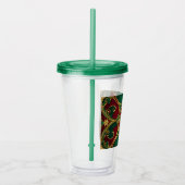 Green Red Christmas Holiday Acrylic Tumbler Acryltrinkbecher (Rechts)