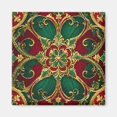 Green Red Christmas Holiday Magnet (Vorne)