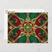 Green Red Christmas Holiday Postcard Postkarte (Vorne/Hinten)