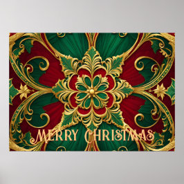 Green Red Christmas Holiday Poster