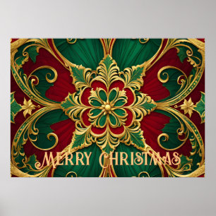 Green Red Christmas Holiday Poster