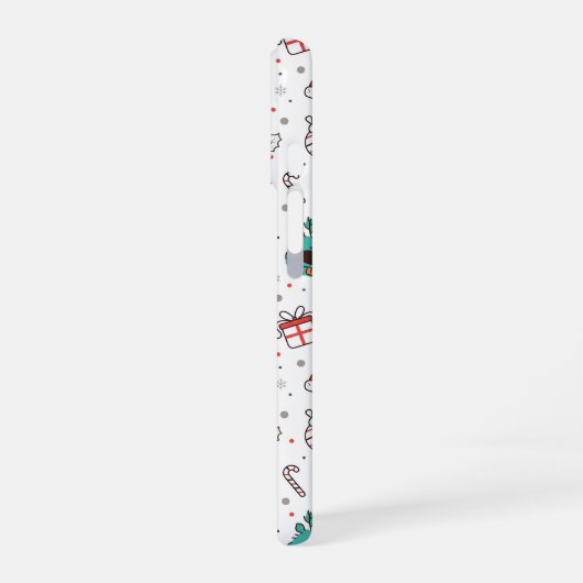 Green Red Christmas Seamless Pattern iPhone 16 Hülle (Linke Seite)
