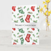 Green Red Christmas Strumpfs Karte (Gelbe Blume)