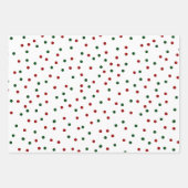 Green Red Confetti Polka Dot Frohe Weihnachten Geschenkpapier Set (Vorderseite)