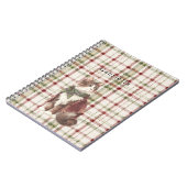 Green Red Cream Stripes Cat Notizblock (Linke Seite)