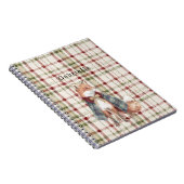 Green Red Cream Stripes Fox Notizblock (Rechte Seite)