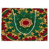 Green Red Decoration Weihnachtsgeschenk Tasche Große Geschenktüte (Rückseite)