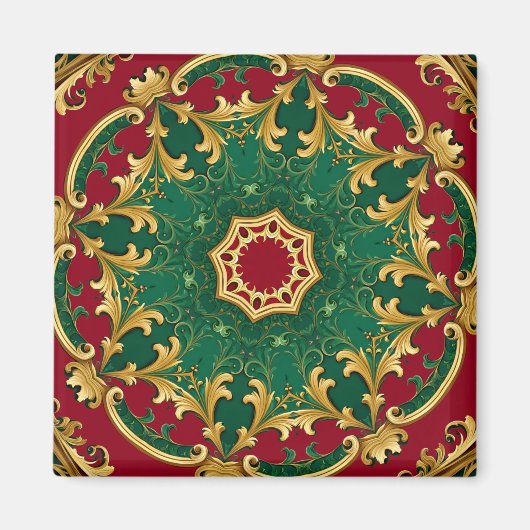 Green Red Decoration Weihnachtsmagnet Magnet (Vorne)