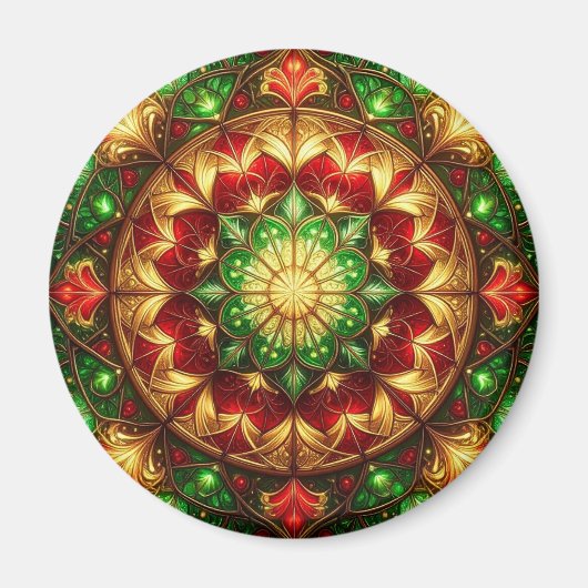 Green Red Decorative Christmas Holiday Magnet (Vorne)