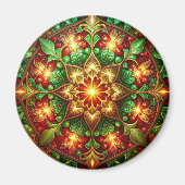 Green Red Decorative Christmas Holiday Magnet (Vorne)