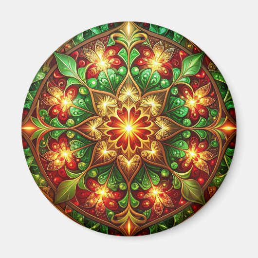Green Red Decorative Christmas Holiday Magnet (Vorne)