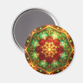 Green Red Decorative Christmas Holiday Magnet (Vorderseite/Rückseite)