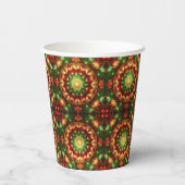 Green Red Decorative Christmas Holiday Paper Cups Pappbecher (Rückseite)