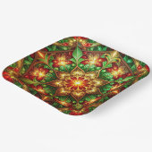 Green Red Decorative Christmas Holiday Paper Plate Pappteller (Gewinkelt)