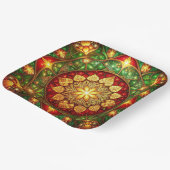 Green Red Decorative Christmas Holiday Paper Plate Pappteller (Gewinkelt)