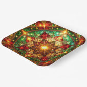 Green Red Decorative Christmas Holiday Paper Plate Pappteller (Gewinkelt)