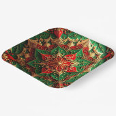 Green Red Decorative Christmas Holiday Paper Plate Pappteller (Gewinkelt)