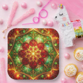 Green Red Decorative Christmas Holiday Paper Plate Pappteller (Party)
