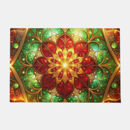 Green Red Decorative Holiday Doormat Fußmatte