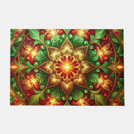 Green Red Decorative Holiday Doormat Fußmatte