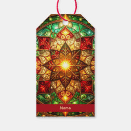 Green Red Decorative Holiday Gift Tag Geschenkanhänger
