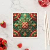 Green Red Decorative Holiday Napkin Serviette (Beispiel)