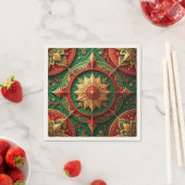 Green Red Decorative Holiday Napkin Serviette (Beispiel)