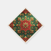 Green Red Decorative Holiday Napkin Serviette (Ecke)