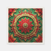 Green Red Decorative Holiday Napkin Serviette (Vorderseite)
