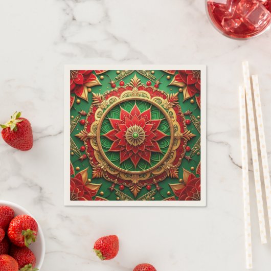 Green Red Decorative Holiday Napkin Serviette (Beispiel)