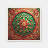 Green Red Decorative Holiday Napkin Serviette (Vorderseite)