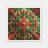 Green Red Decorative Holiday Napkin Serviette (Vorderseite)