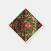 Green Red Decorative Holiday Napkin Serviette (Ecke)