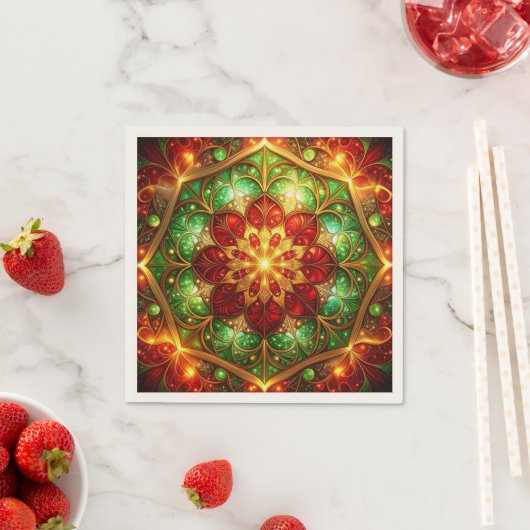 Green Red Decorative Holiday Napkin Serviette (Beispiel)